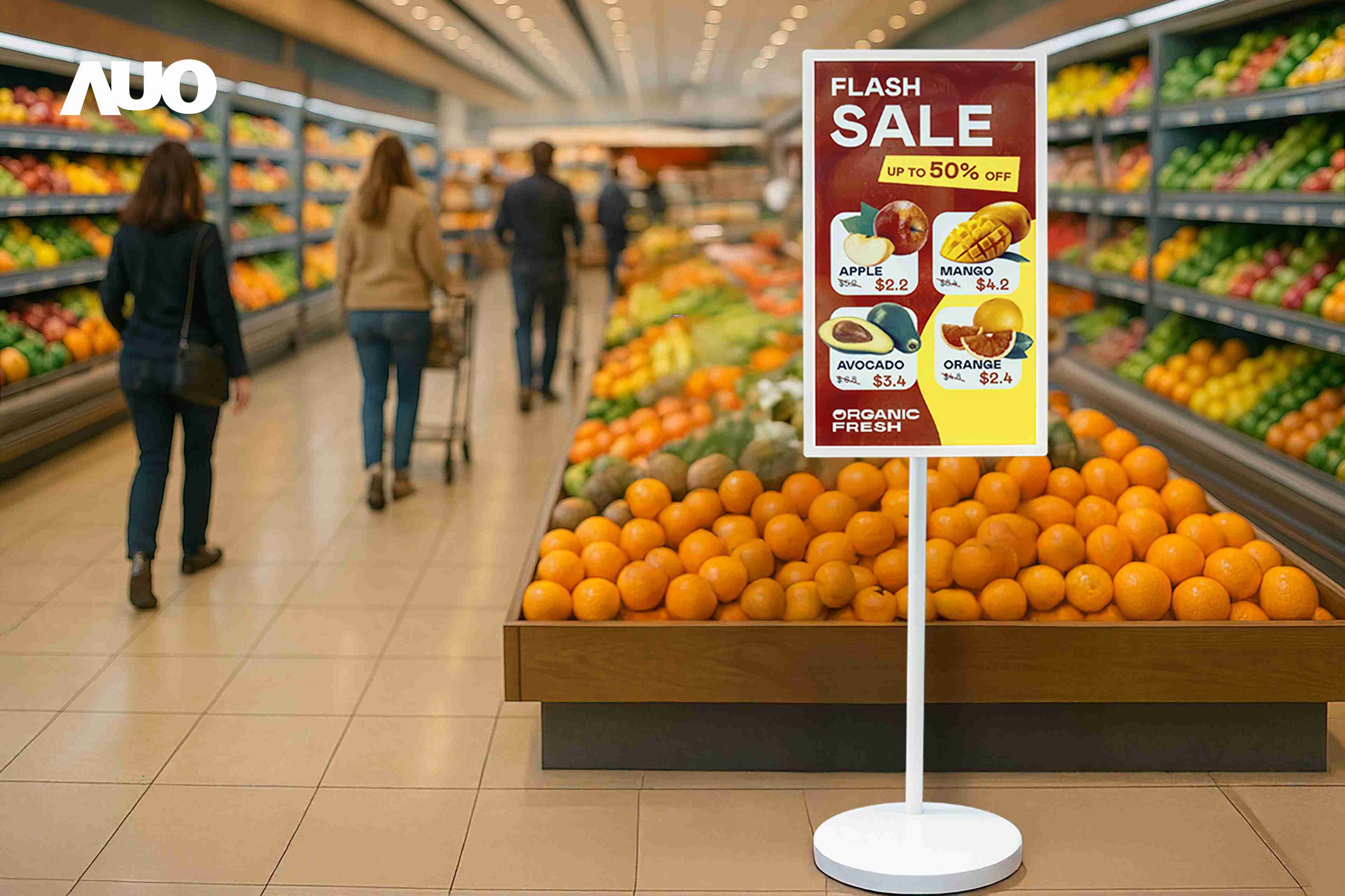 达擎首亮相低功耗、、全彩的〝aecoPost电子纸解决方案〞，，仅在更新画面时需要微量的电力驱动，，，无需布建电线的便捷设计，，，，使其可灵活应用、、、、随意置放，，，，并可透过云端或行动装置app，，轻松管理及排程广告内容，，，晋升店头营销利器。。。